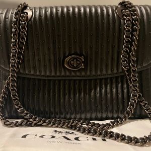 Coach Handbag - Parker With Quilting And Rivets